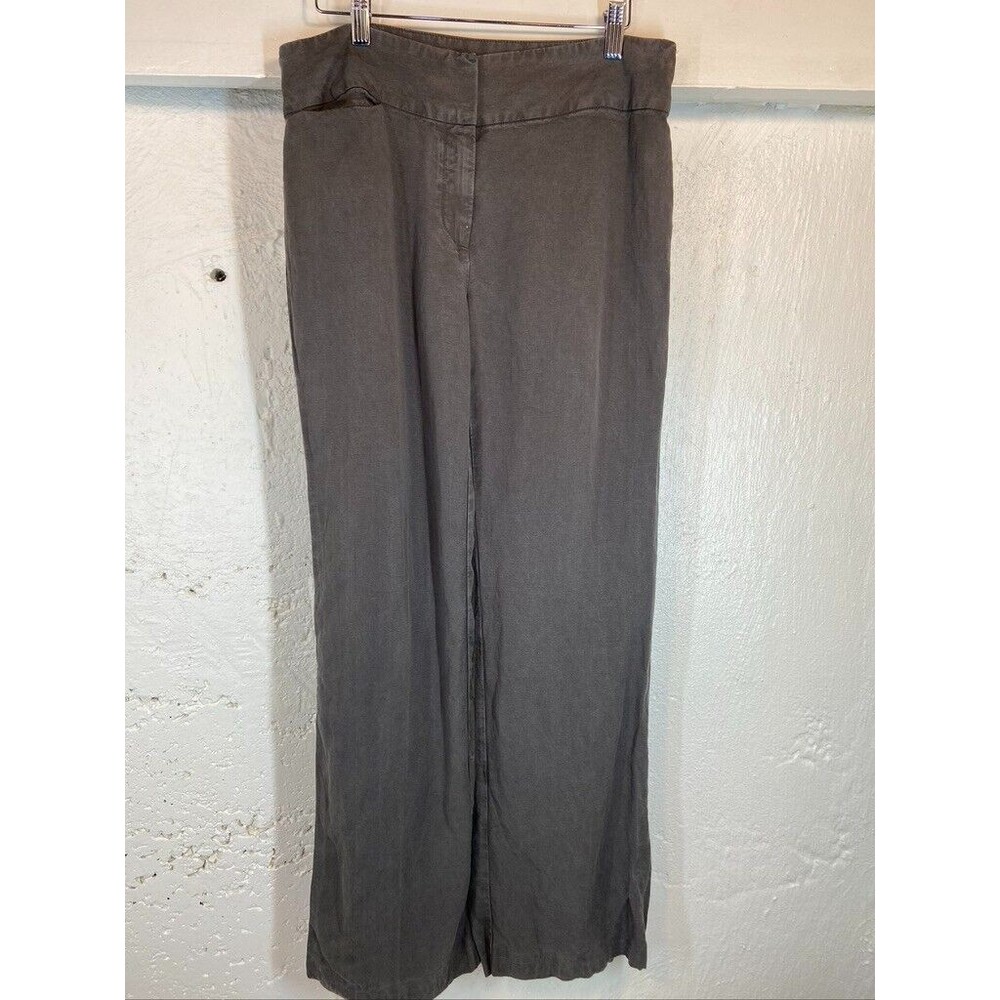 EILEEN FISHER SIZE 10 LINEN BLEND GRAY 34 X 30 PANTS 147